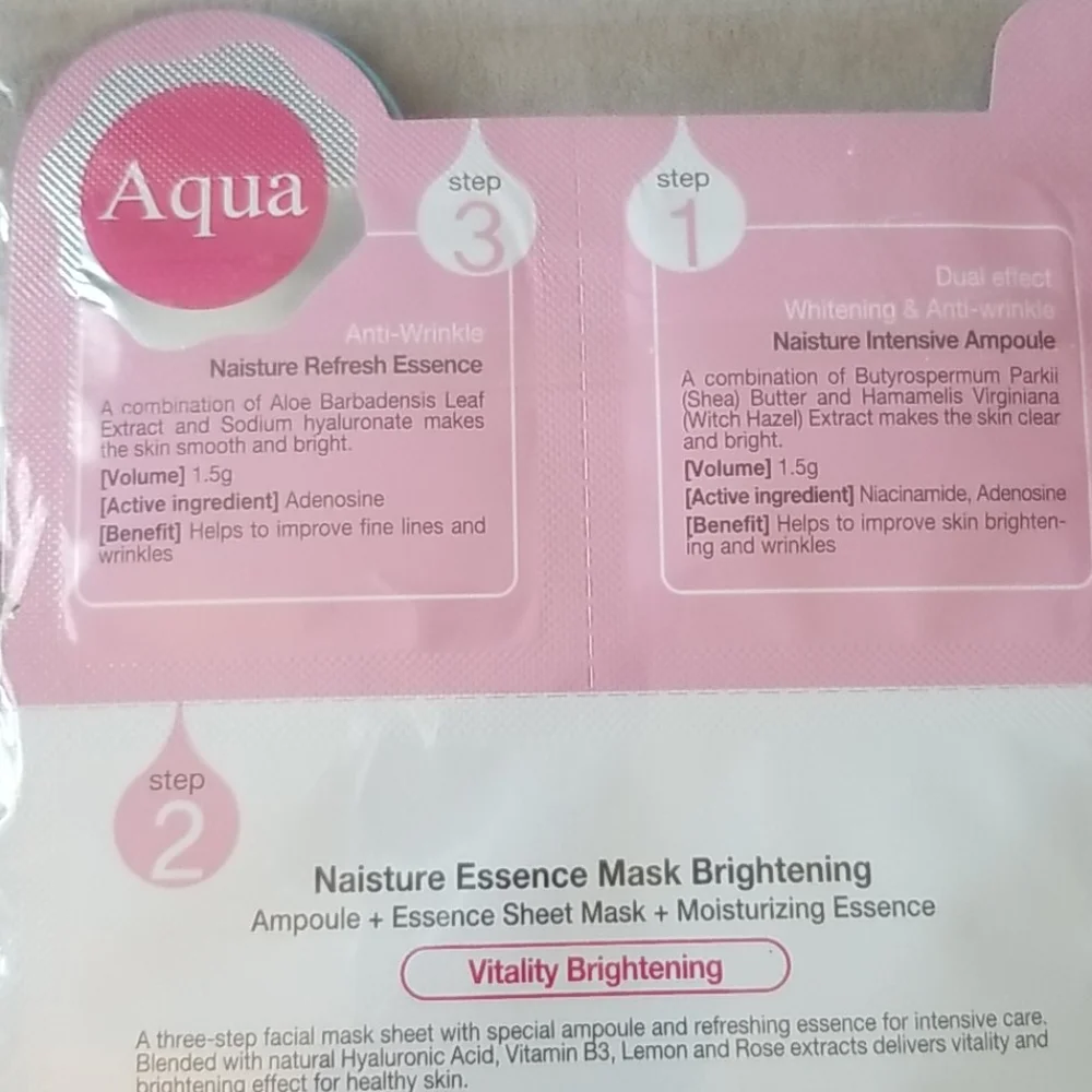 4/25 bundle item. Naisture Essence Mask Hydration Korean Skincare